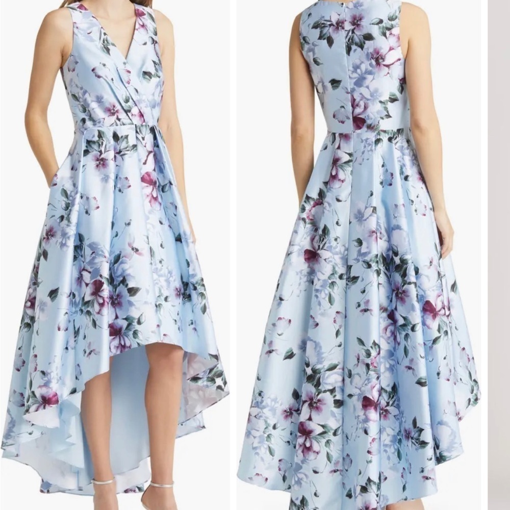 Eliza J Floral High Low Cocktail Dress